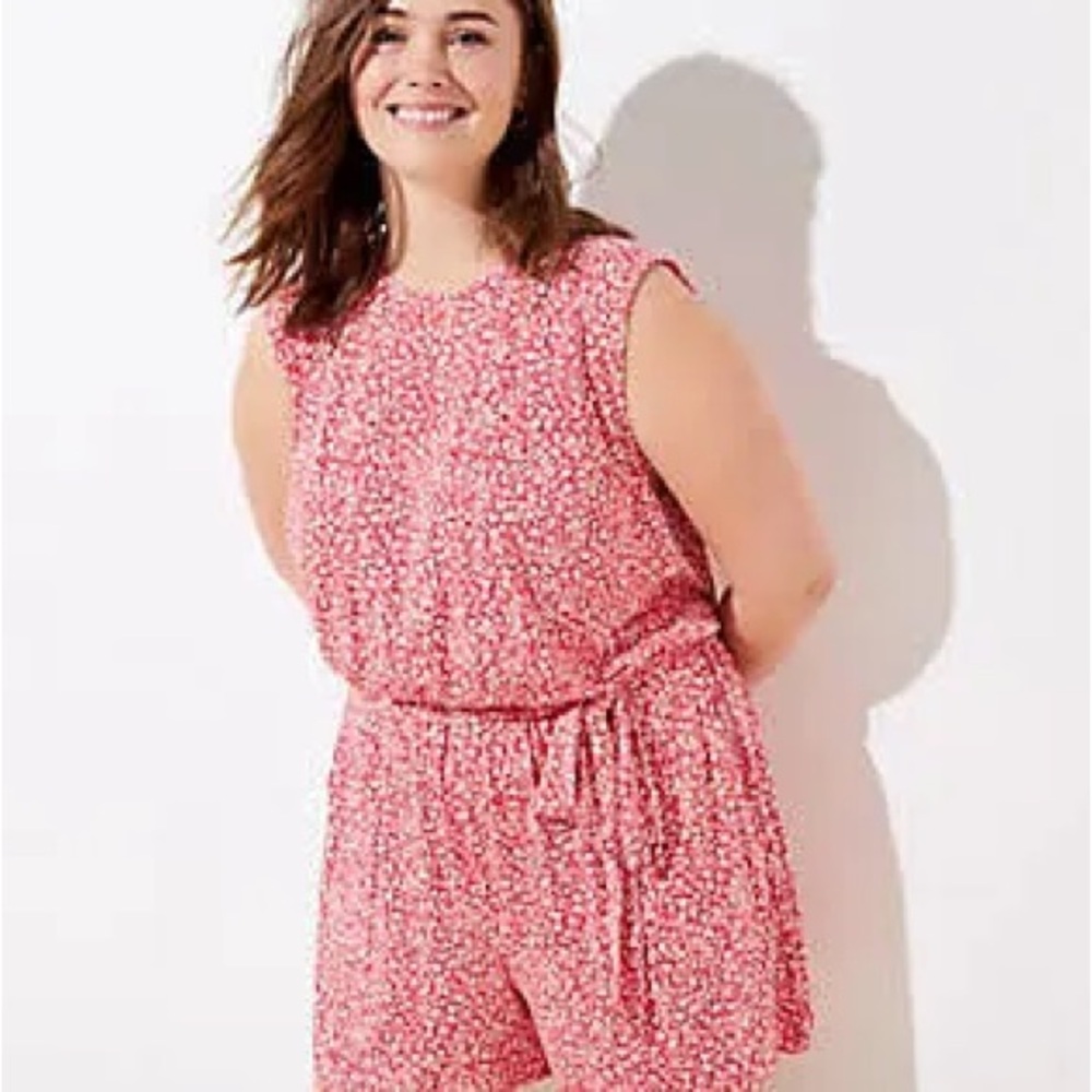 Loft Floral Cutout Back Romper